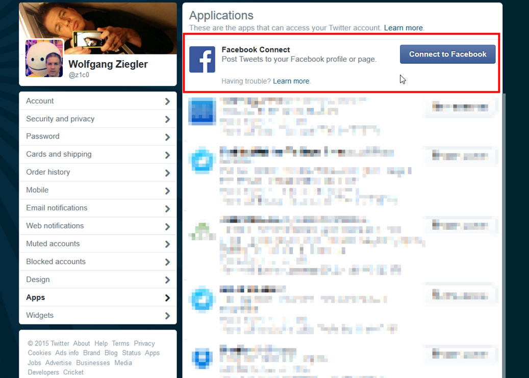 Wolfgang Ziegler How to post your Tweets on Facebook
